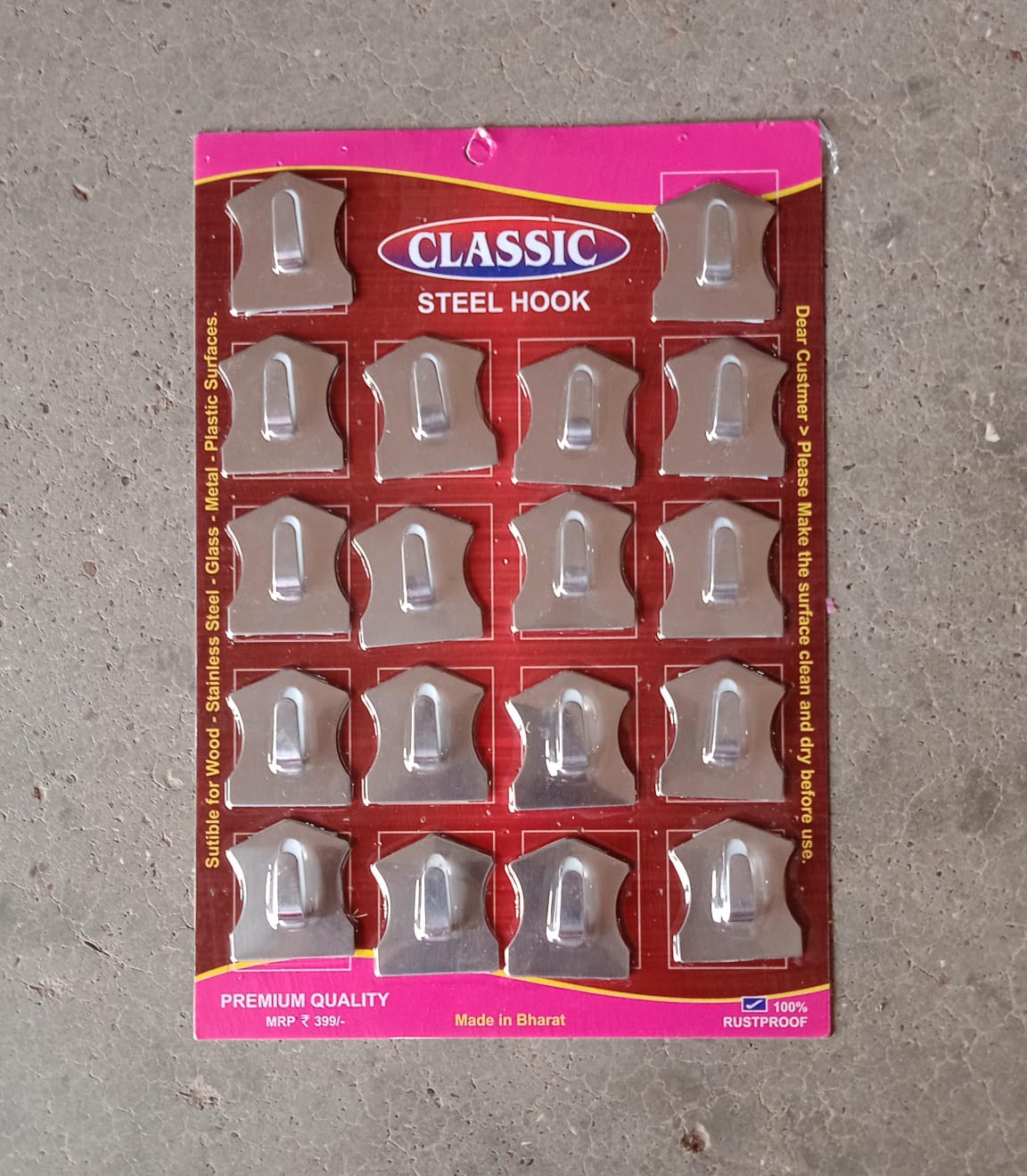 Stainless steel wall hook set, 18 pieces Stainless steel wall hook set, 18 pieces